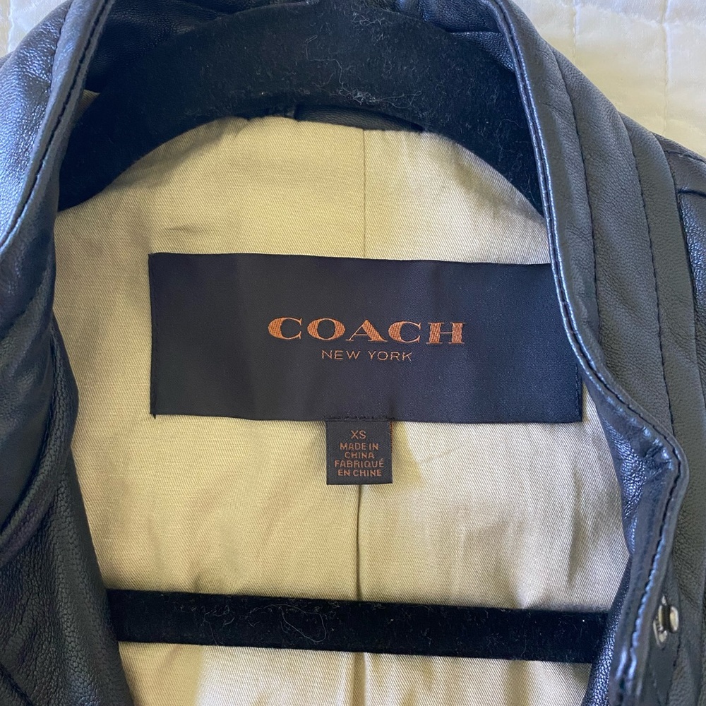 Coach Women’s Black Leather Jacket - Size XS - Picture 3 of 3